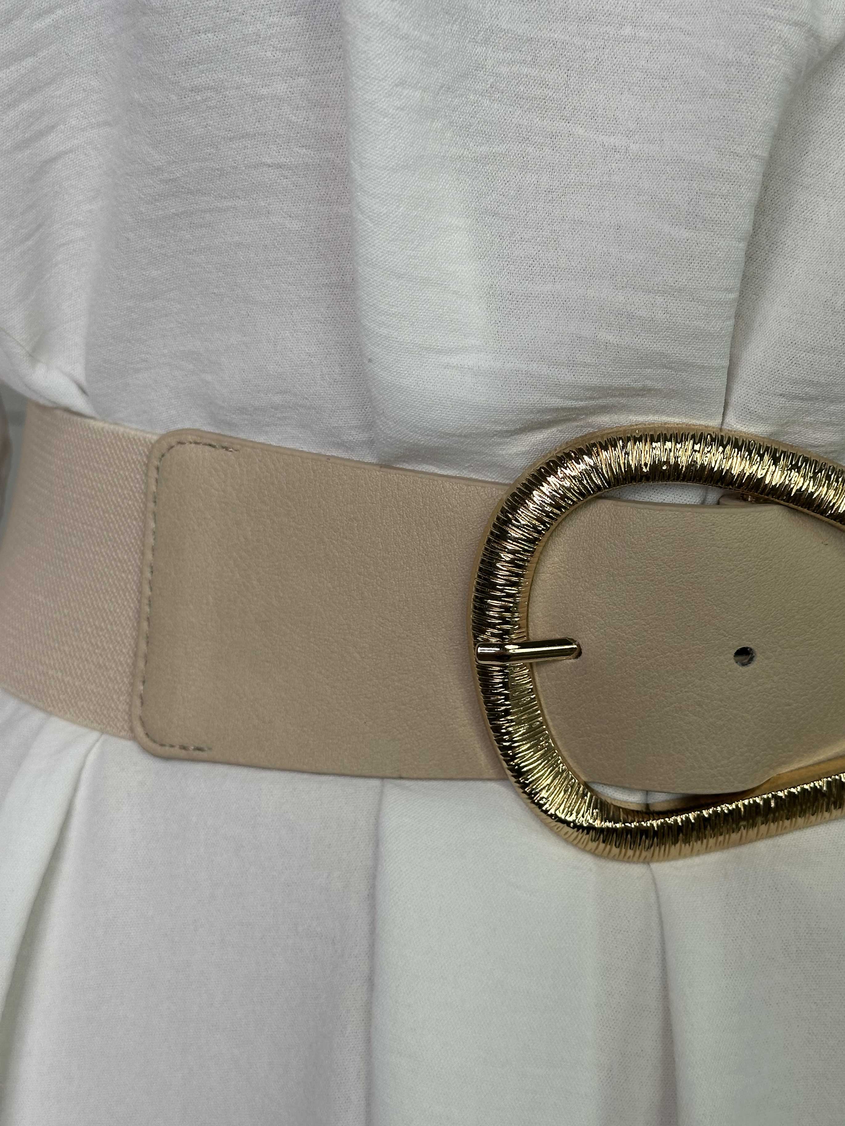 Isla - Midjebälte med elastisk linning och guldspänne